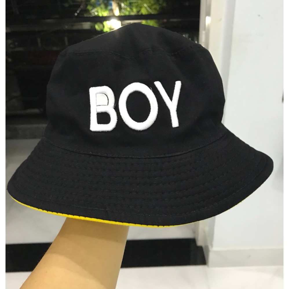 Mũ bucket hoạ tiết chữ thêu cho nam và nữ Boy