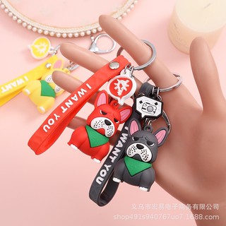 Móc khoá chó pug mặt siêu ngầu bụi đời chợ mới 😎😎😎