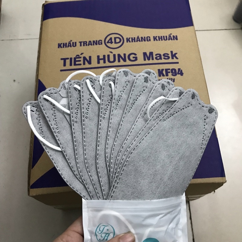 1 Túi 10 cái KHẨU TRANG 4D KHÁNG KHUẨN TIẾN HÙNG Mask KF94