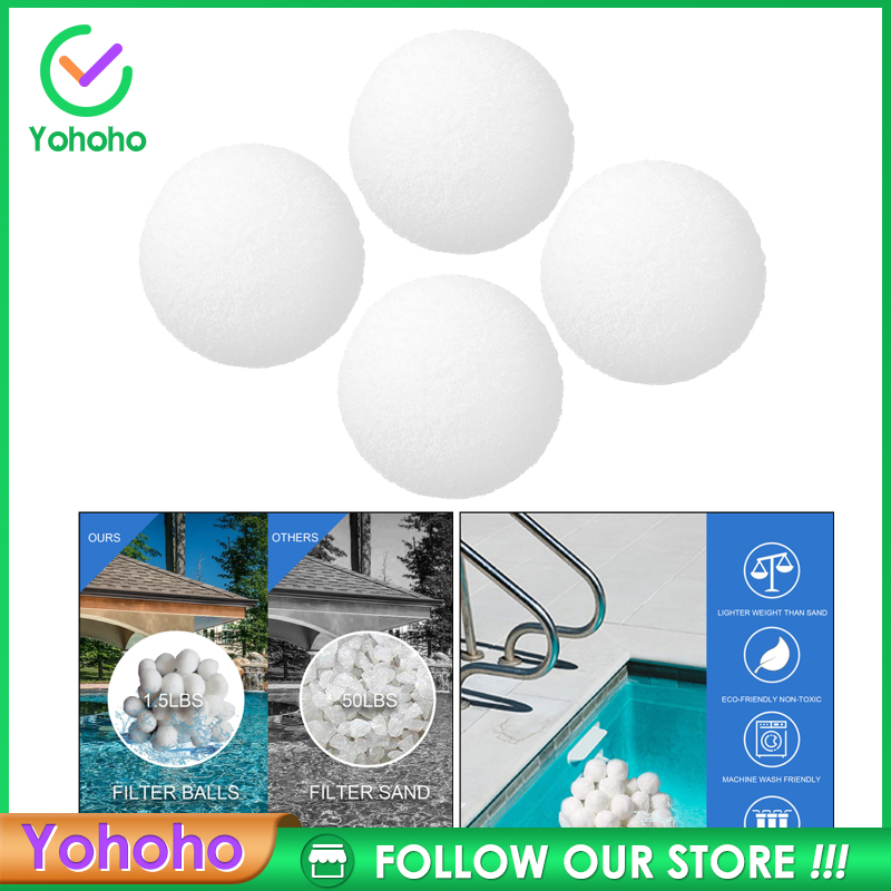 [Yohoho]Fiber Pool Filter Ball, Reusable Sand Filter Cartridges Replacement for Swimming Pool Filter Pump and Aquarium