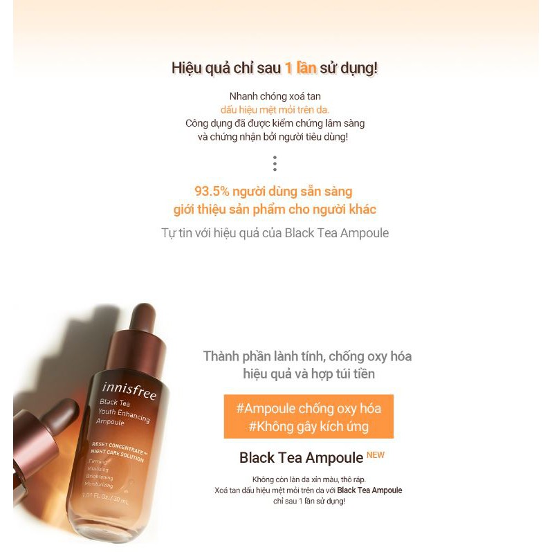 Tinh chất phục hồi da và chống lão hoá trà đen innisfree Black Tea Youth Enhancing Ampoule 30 mL | BigBuy360 - bigbuy360.vn