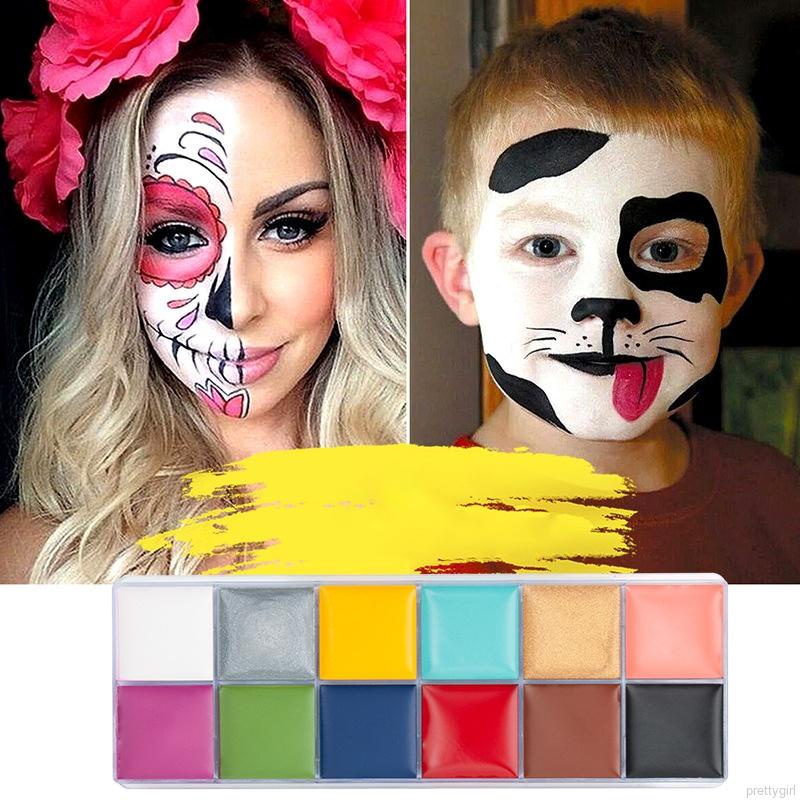 12-color Face Body Art Painting Body Painting Drama Clown Halloween Makeup Face Halloween Party