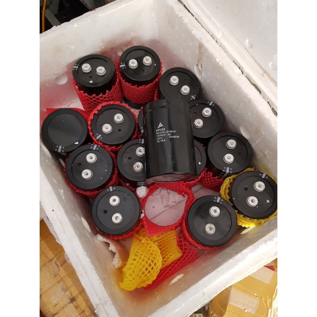 Tụ Điện 10000uF 400V hãng EPCOS kích thước 130x90mm hàng tháo máy