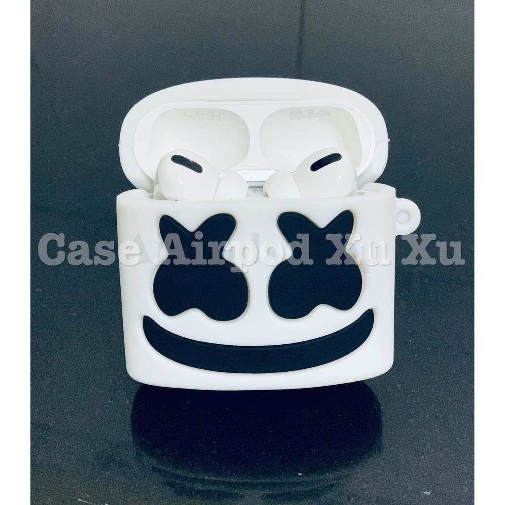 [[Hàng Loại 1]] Ốp tai nghe Airpod 1/2, Airpods Pro Hình DJ Marshmello mặt cười silicon in 3D sắc nét.