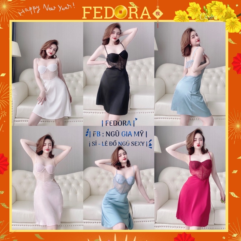 Váy ngủ sexy💎Freeship💎 Đầm ngủ Latin cao cấp phối ren , mút sẵn kèm quần xinh như công chúa 40-58kg