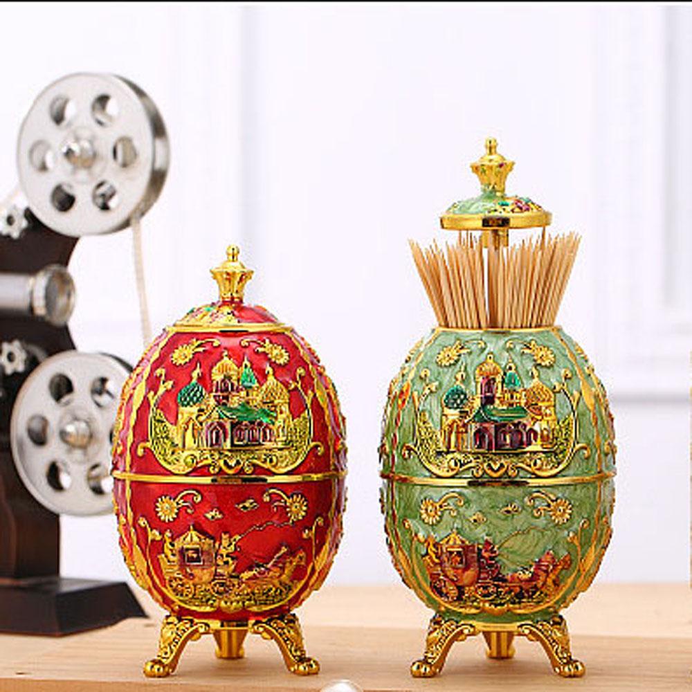 1 Hộp Đựng Tăm Xỉa Răng Hình Quả Trứng Phong Cách Châu Âu Ốp