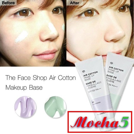 Kem lót The Face Shop Air Cotton Makeup Base TFS SPF30 PA++ 40ml kiềm dầu và hiệu chỉnh tông da | WebRaoVat - webraovat.net.vn