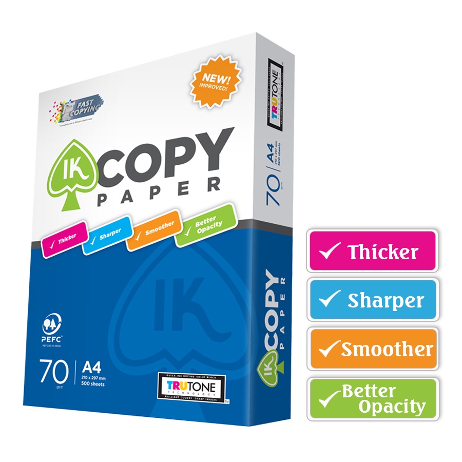 Giấy in A4 IK COPY ĐL70gsm - Tặng bút bi Double A