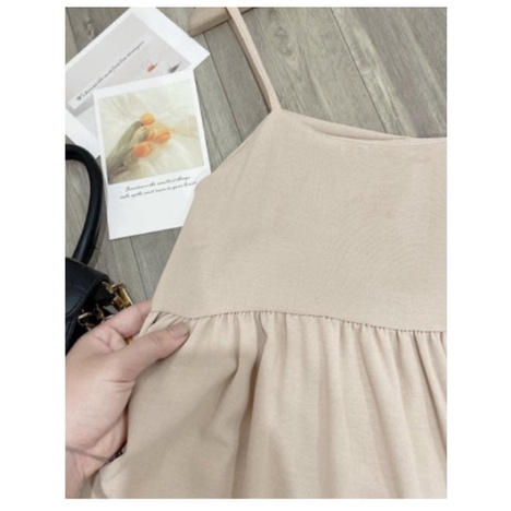 Váy 2 dây ôm ngực dáng dài, đầm maxi đi biển bầu bí phom rộng mặc thoải mái