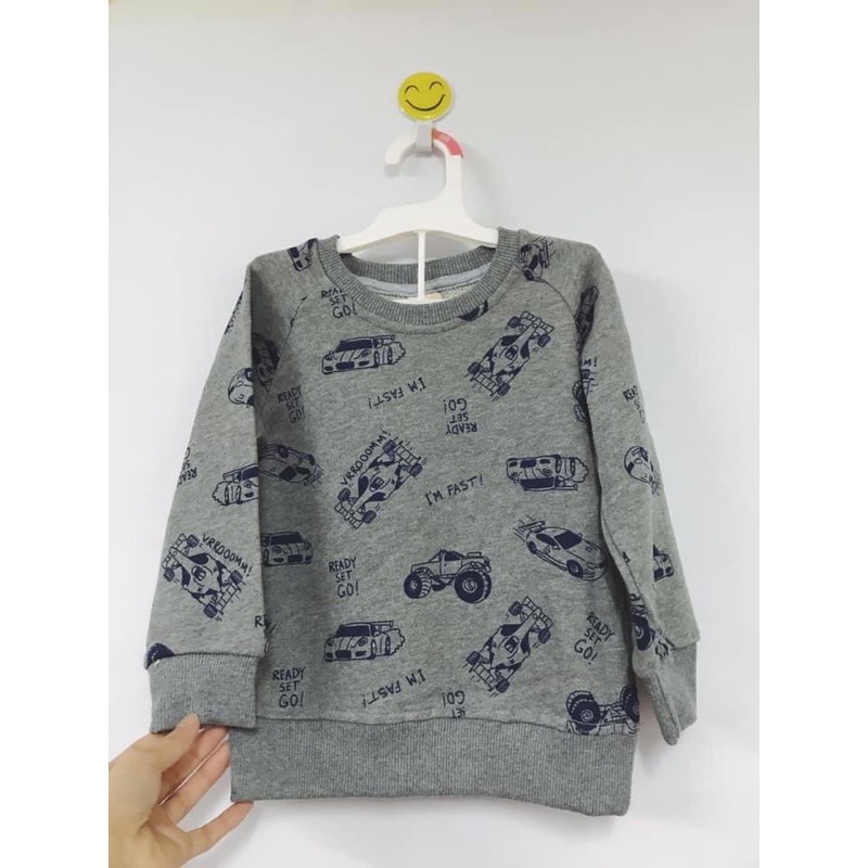 Bộ nỉ da cá H&M hình ô tô và khủng long xanh cho bé