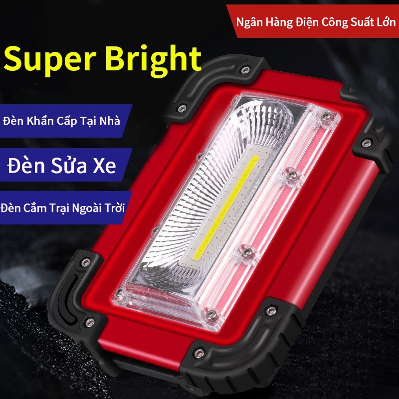 Portable rechargeable LEDCOB work light with side light