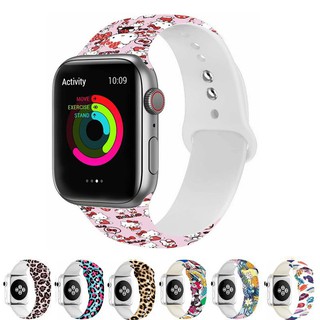 Thay dây đeo silicon in cho đồng hồ thông minh iWatch Apple Watch 1/2/3/4/5