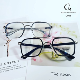 Gọng kính cận đẹp, kính giả cận unisex, khung kính kim loại - hàn quốc - corner - hot trend - c008