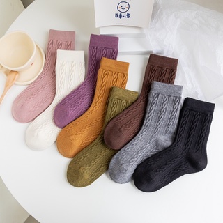 Tất cao cổ len gân vặn thừng - vớ hàn dày dặn vintage - 3 Củ Cà Rốt