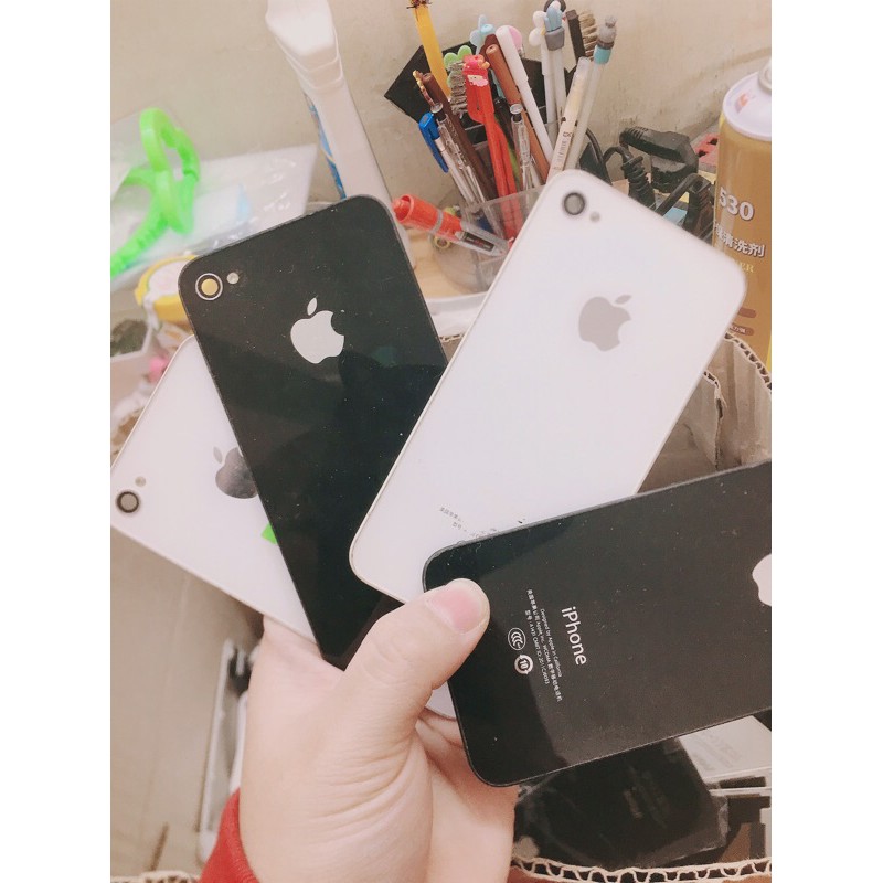 [Đồng giá 25k] Nắp lưng Iphone 4G-4S_đen-trắng_bóc máy_linh kiện điện thoại