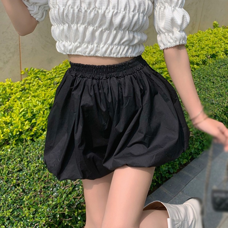 Quần Ngắn Lưng Thun Ống Rộng Thời Trang Cho Nữ