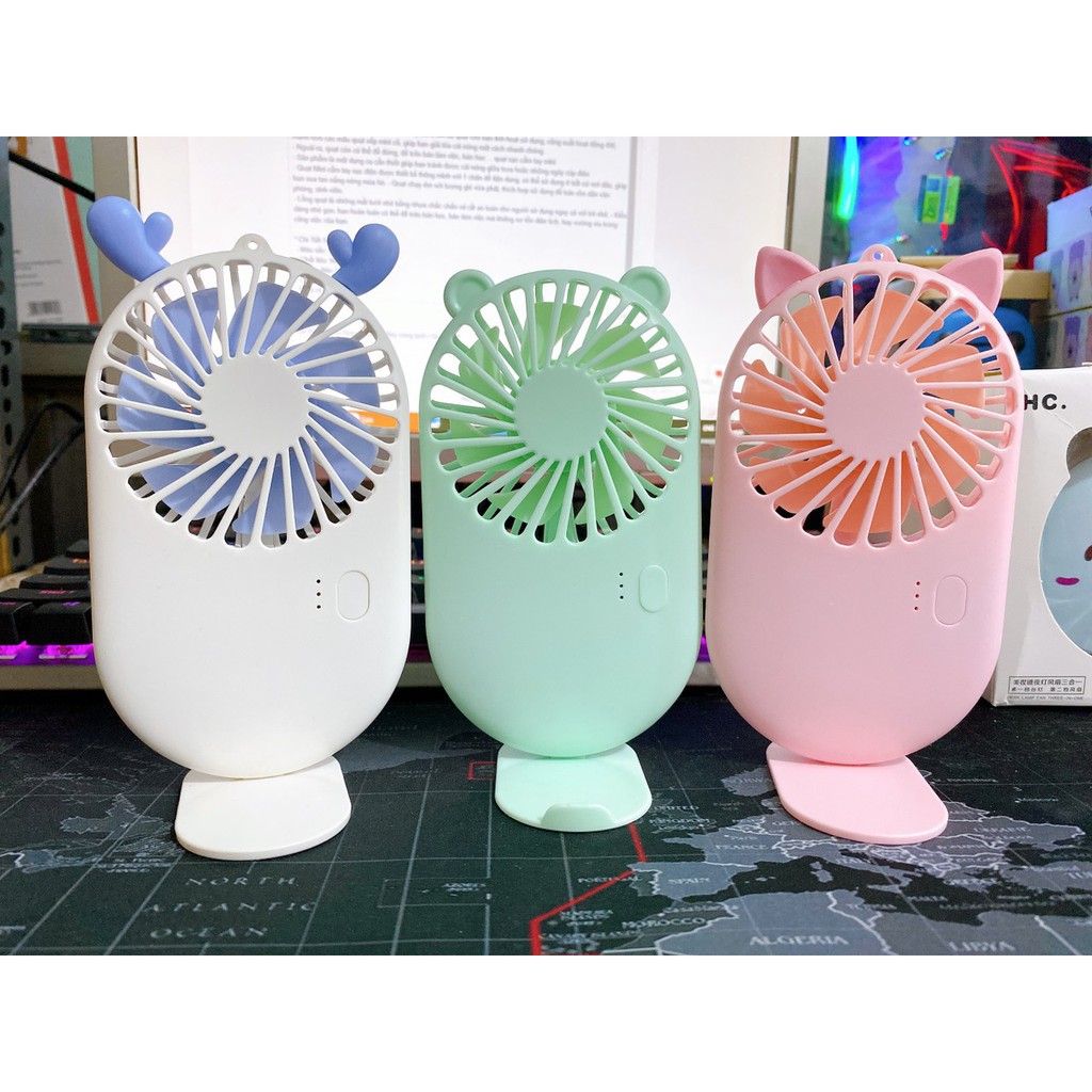 Quạt Cầm Tay Mini Pocket Fan siêu dễ thương có chân đỡ