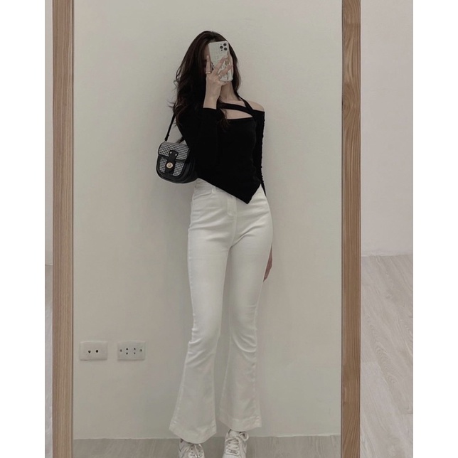 [HÀNG SẴN]ÁO THUN TĂM VẠT LỆCH CỔ ĐAN DÂY LẠ MẮT 203