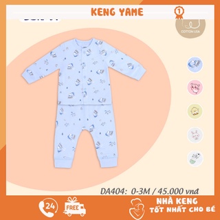 Bộ quần áo dài tay cài giữa sơ sinh Dokma (NB - 6m)