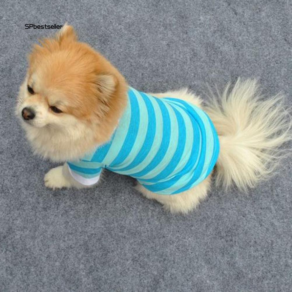 Áo thun kẻ sọc ngang dễ thương cho cún mèo