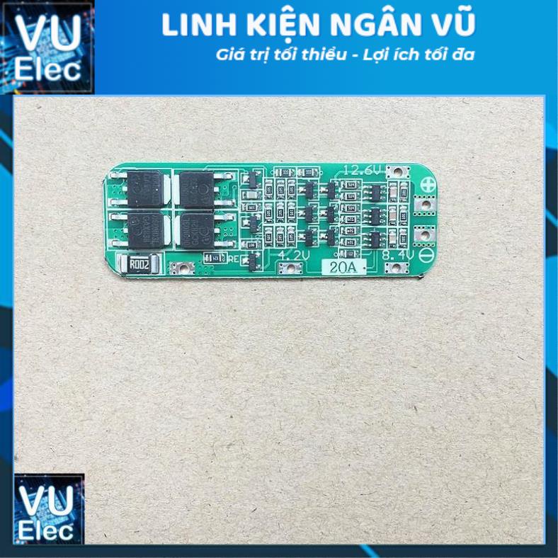 Mạch 3S 12.6V - 20A, sạc đầy tự ngắt và bảo vệ pin Li-ion 18650