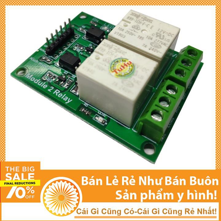 Module Relay 12V 2 Kênh 10A Cách Ly Quang