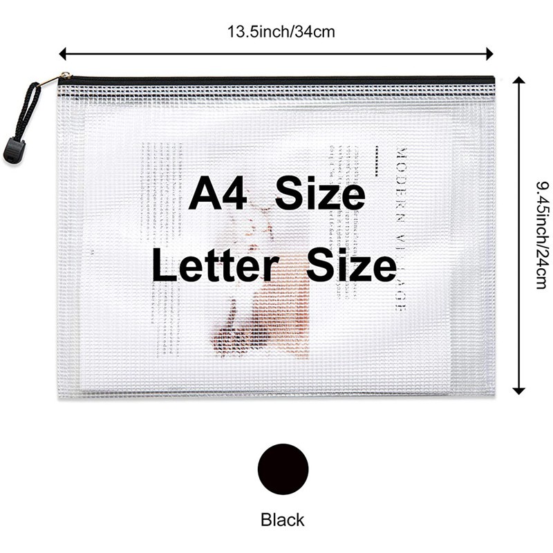 38Pcs Mesh Zipper Pouch, A4 Size Plastic File Folder Board Game Bags with Zipper for Classroom Office Travel Storage