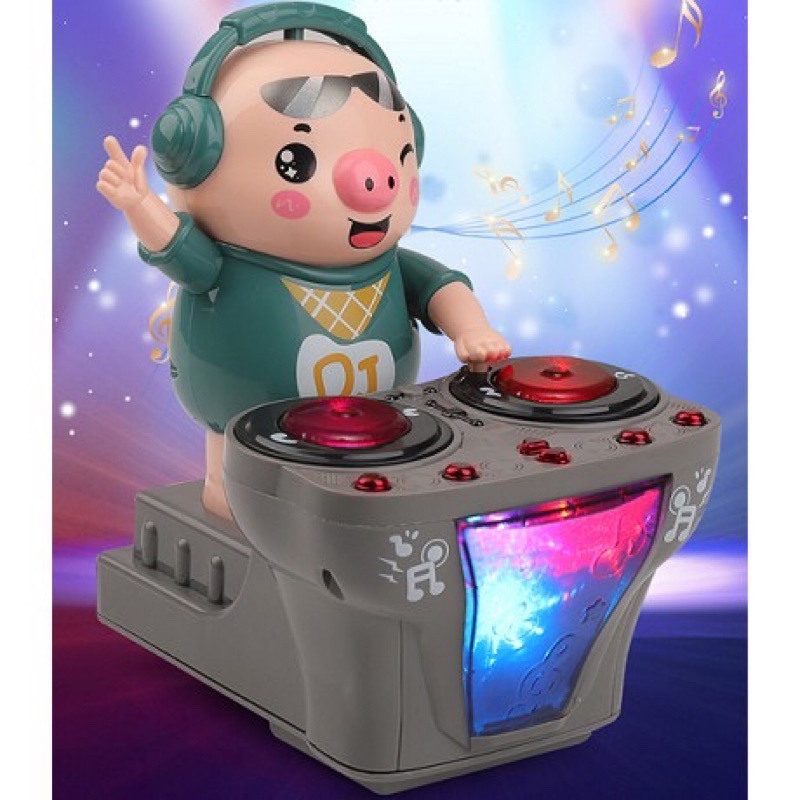 Heo Phát Nhạc - Chú Heo Chơi DJ Năng Động Siêu Dễ Thương Nhảy Theo Nhạc Và Đèn Cho Bé