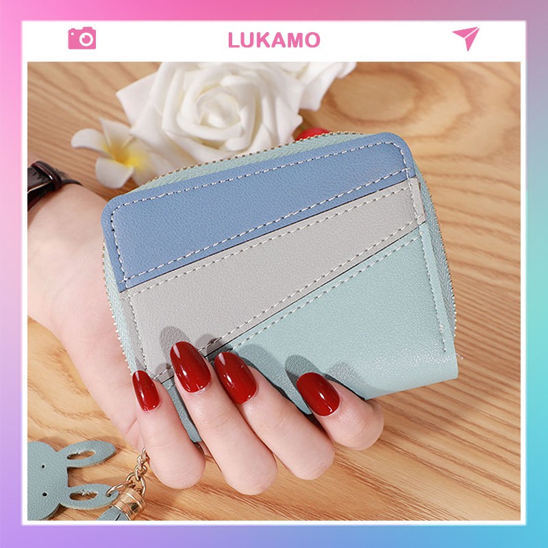 Ví nữ gấp 3 mini dễ thương nhỏ gọn bỏ túi cao cấp nhiều ngăn đựng tiền giá rẻ LUKAMO VD418