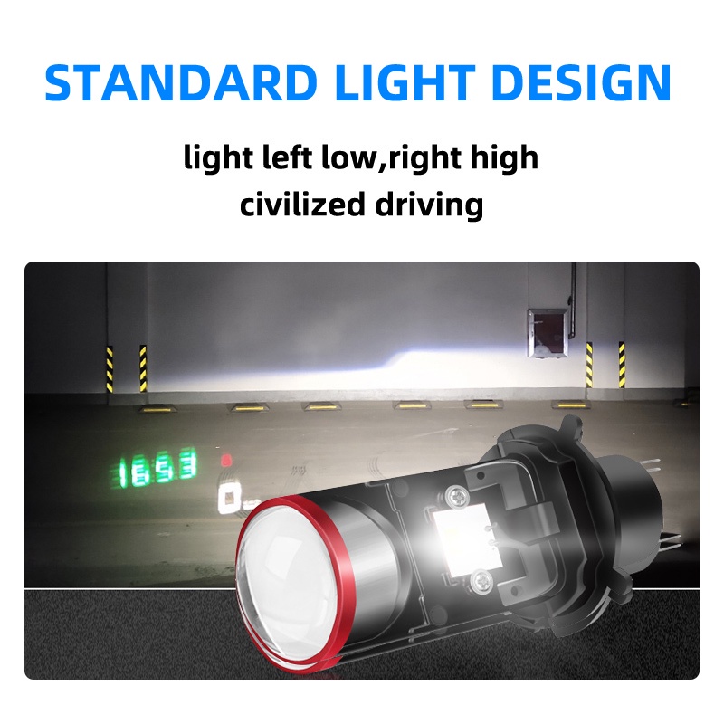 Bóng Đèn LED H4 Công Suất Cao Và Thấp Kèm Ống Kính Chuyên Dụng Cho Xe Hơi / Xe Máy