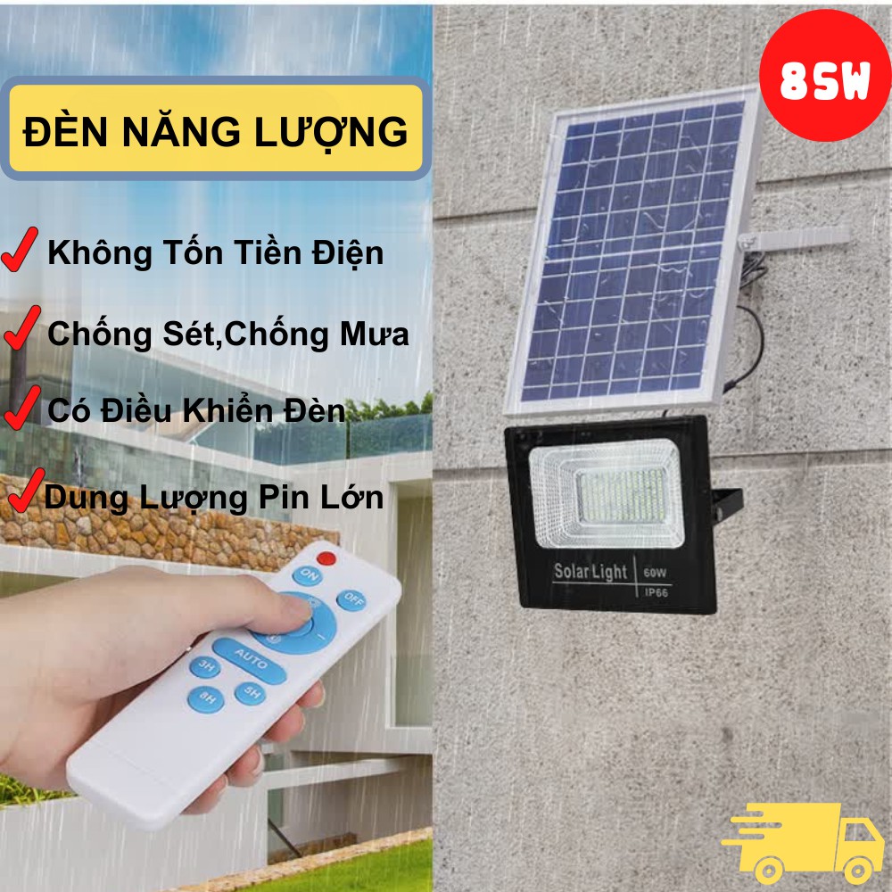 Đèn năng lượng mặt trời, đèn pha năng lượng chiếu sáng sân vườn 85W ATILA SHOP