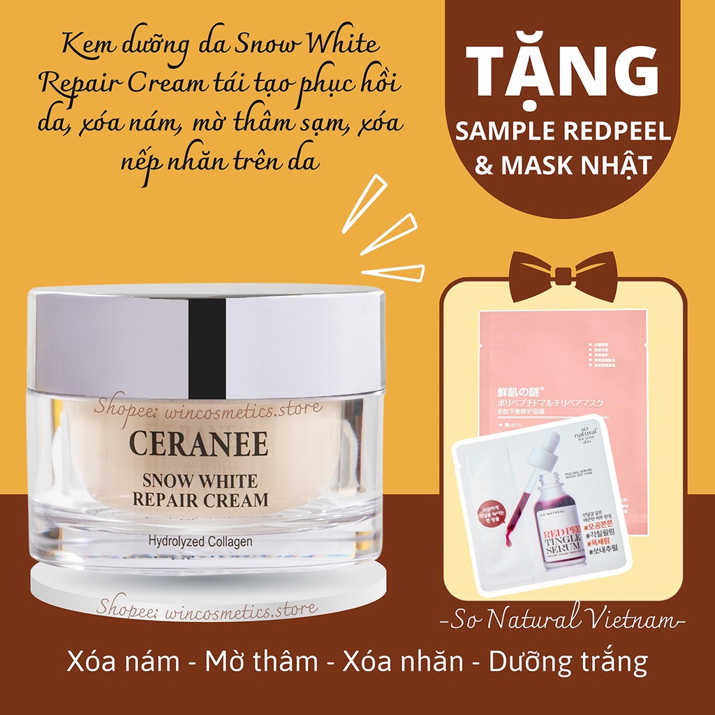 Kem dưỡng trắng da filler căng bóng chuẩn Hàn, chống lão hóa, xóa nám, mờ thâm, xóa nhăn tái tạo da Ceranee chính hãng