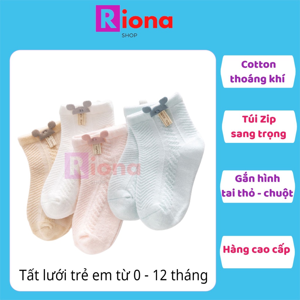 Tất Lưới Mùa Hè Cho Bé Tất Điều Hòa Từ Sơ Sinh - 12 Tháng Loại Đẹp