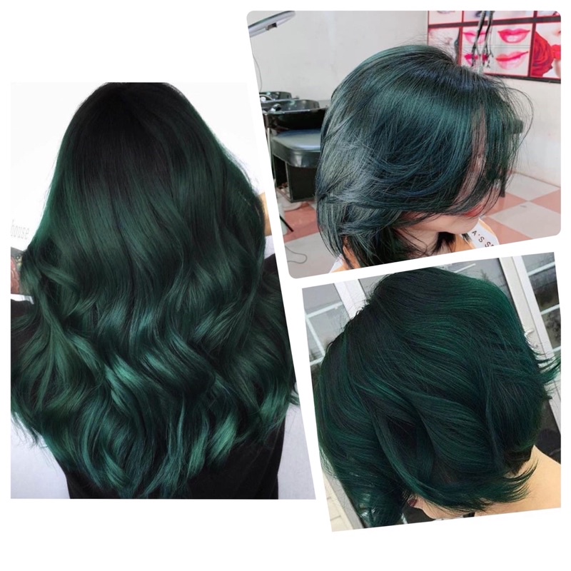 Tuýp Kem Nhuộm Tóc TPLUS Màu Xanh Rêu Đá 44/222 Dark Green Hair Color Cream