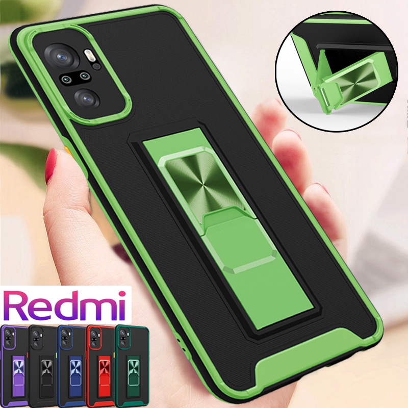 Redmi Note 10 Pro Note 10S Redmi 10 Redmi 9T 9C 9A Redmi Note 9 Pro Note 9S Bảo vệ ống kính chống rơi sang trọng Bao đựng điện thoại cứng Đế trượt nhiều góc