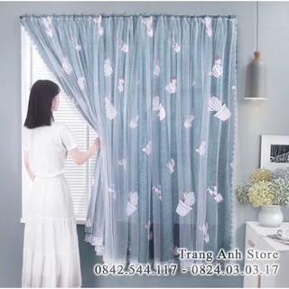 Rèm cửa dán tường 2 lớp 1m - 2m