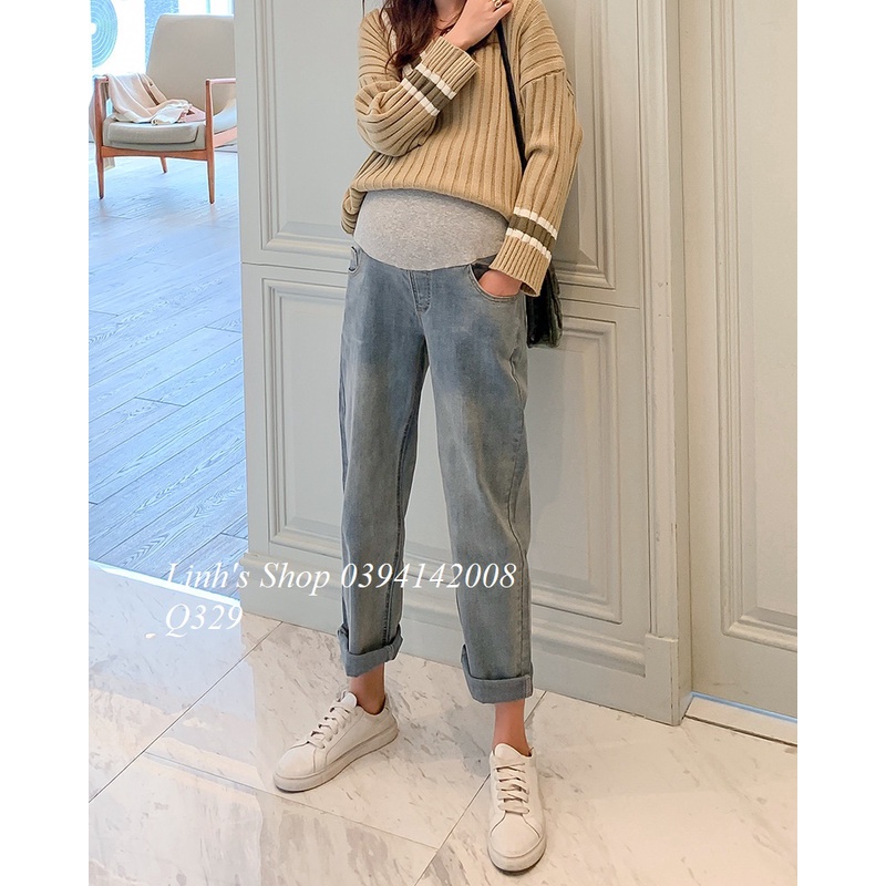 Quần JEAN Bầu Baggy Bầu Trẻ Trung Năng Động Q329