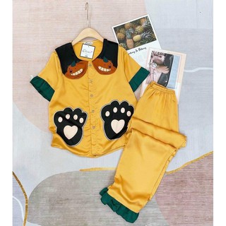pijama dài chất liệu lụa latin
