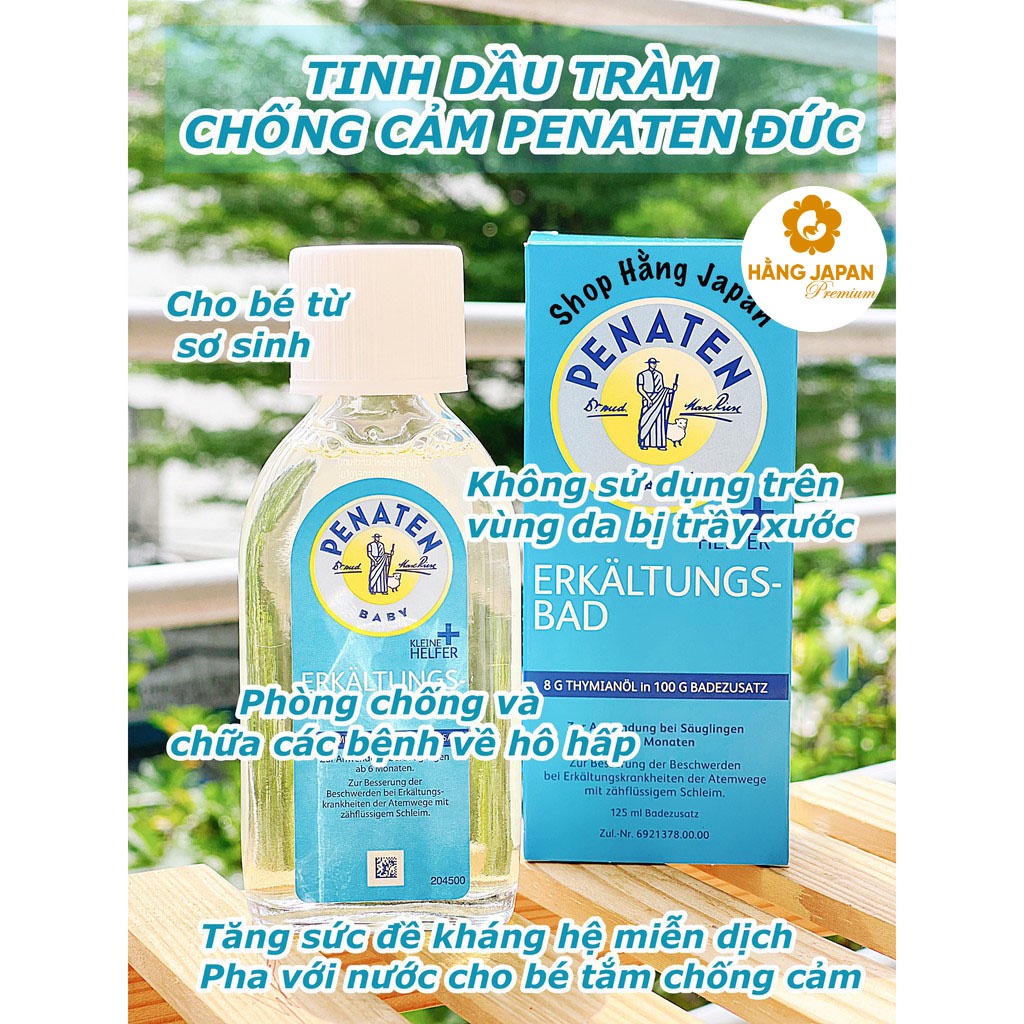 [mã SRMA9156 giảm 50% tối đa 20k đơn 0đ] Tinh dầu tắm chống cảm Penaten 125ml cho bé