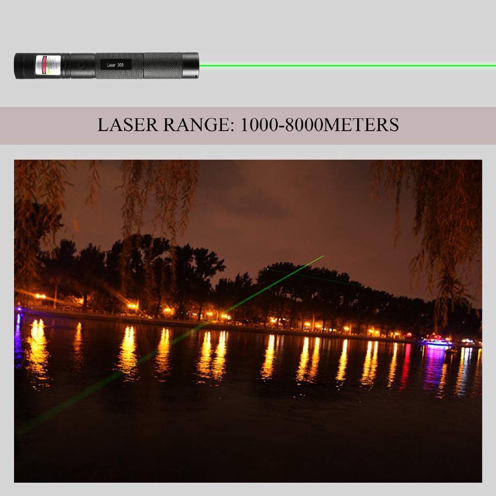 E Powerful SD303 Adjustable Focus 532nm Green Laser Pointer Light