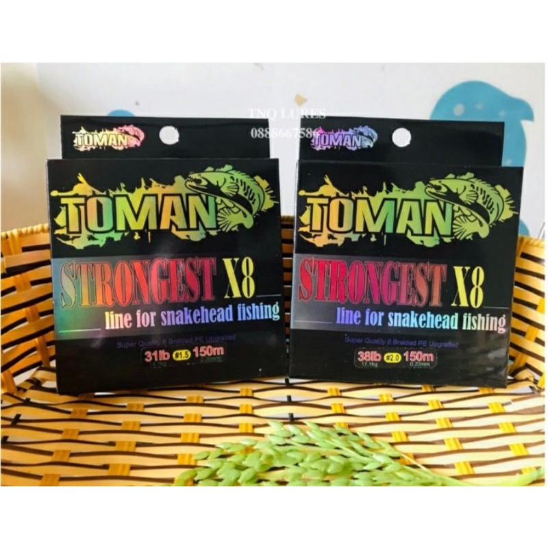Dây PE, dây dù câu lure Toman Strongest X8 đủ size