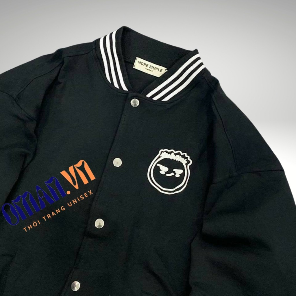 Áo khoác nỉ bomber Mặt cười bé form rộng Unisex Oman | BigBuy360 - bigbuy360.vn
