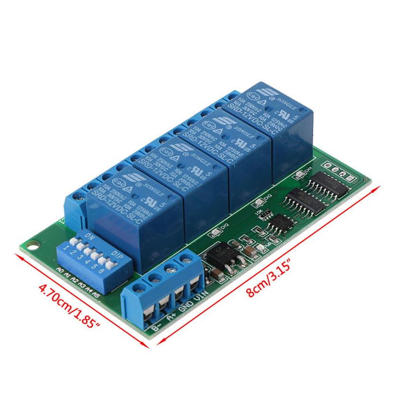 Mô đun rơ le 4 kênh 12V RTU PC UART RS485 PLC LED PTZ | BigBuy360 - bigbuy360.vn