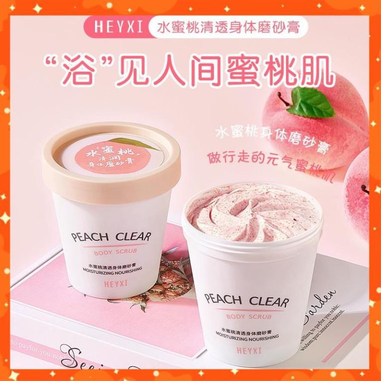 (Bán Buôn – Sỉ) Tẩy Da Chết Toàn Thân Heyxi Đào Peach Clear Body Scrub Moisturizing Nourishing 200G TDC