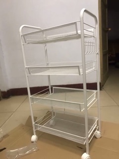 Xe đẩy sắt mắt lưới 4 tầng