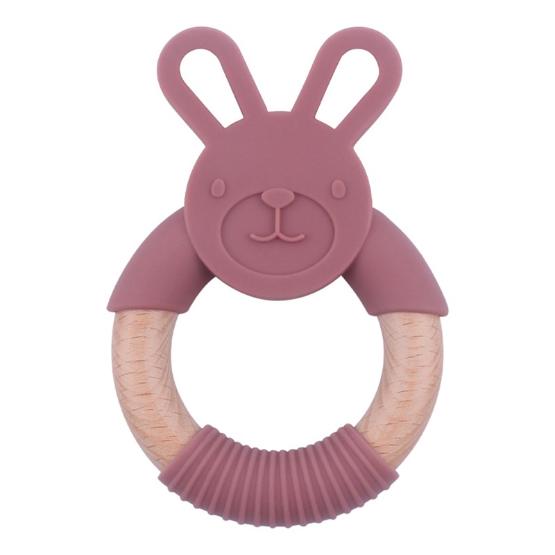 Đồ Chơi Vòng Lắc Tay Bằng Silicone Không BPA Hình Tai Thỏ Tự Nhiên Cho Trẻ Sơ Sinh Mọc Răng