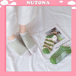 Tất nữ Nutona vớ cổ thấp  phong cách xanh vintage năng động TN63