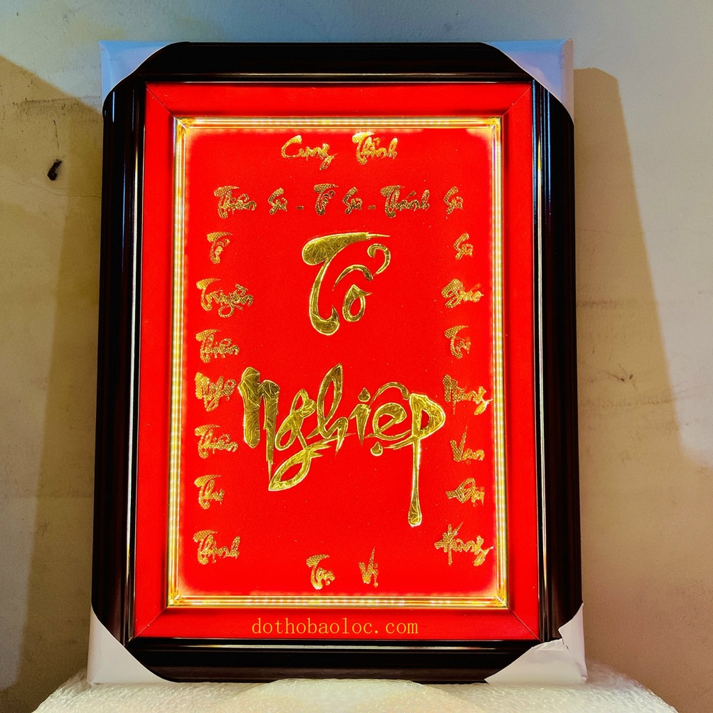 Bài vị thờ Tổ Nghiệp dát vàng 24 K cao 40cm phù hợp mọi ngành nghề đem lại thịnh vượng –phát triển