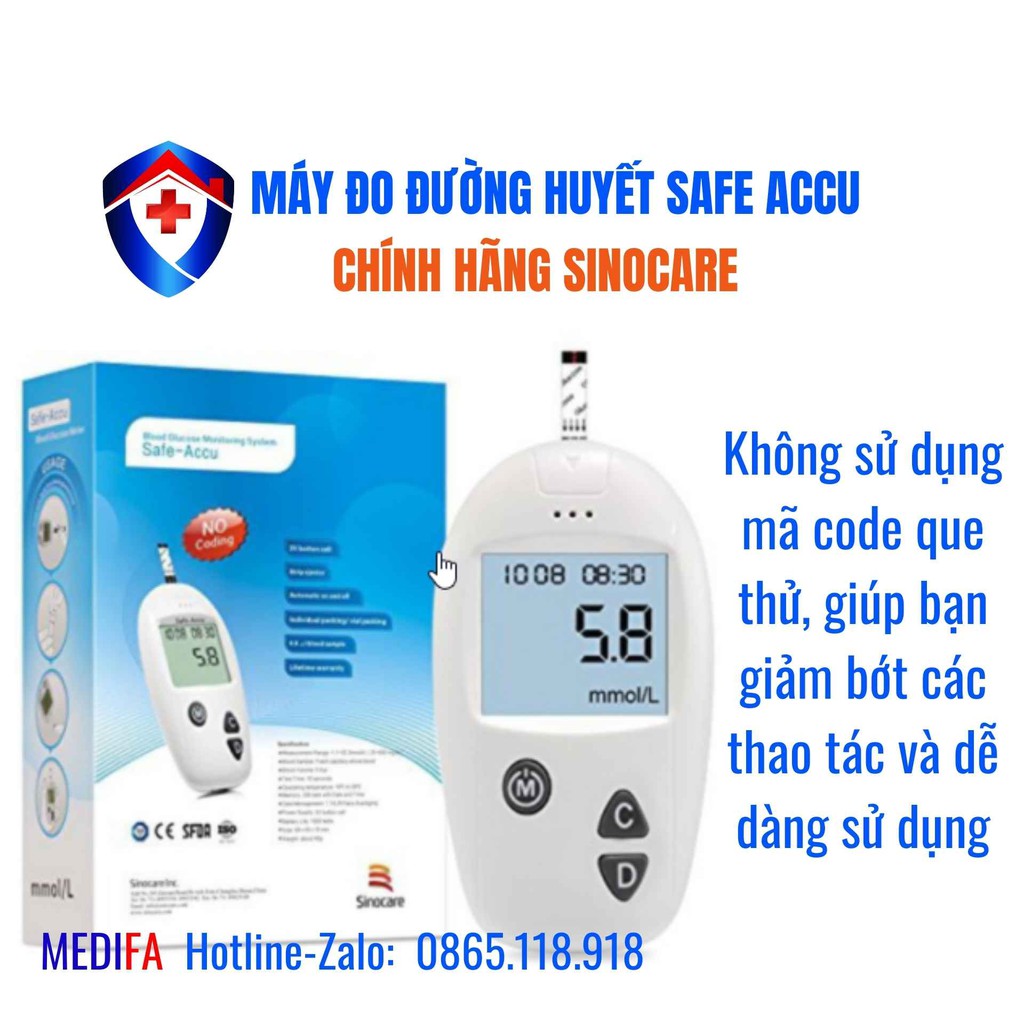 Máy đo huyết áp Omron Hem 8712 ➕ Tặng trọn bộ máy đo đường huyết Safe-Accu chính hãng SINOCARE