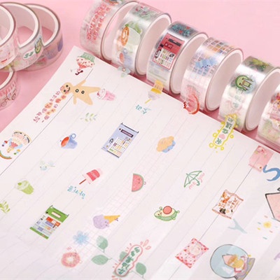 [HÀNG CÓ SẴN] Băng dính trang trí cuộn washi tape trang trí sổ nhiều hình dễ thương